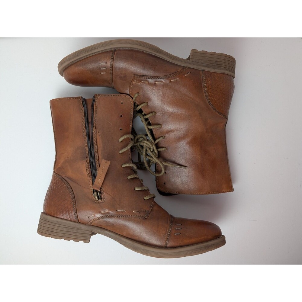 Roan by Bed Stu Deception Womens Boots Brown Leather Lace Side-Zip Size 9 - Picture 4 of 12